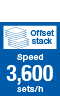 Offset stack 3,600sets/h