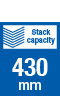 Stack capacity 430mm